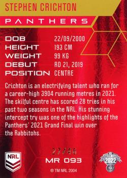 2022 NRL Elite - Mojo Ruby #MR 093 Stephen Crichton Back